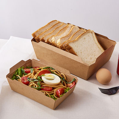 Kraftpapier-Document Voedsel Verpakkingsvakje met Duidelijk HUISDIERENdeksel voor Salade, Bakkerij