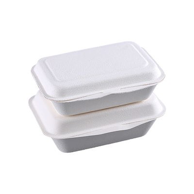 Lekvrije 1000ml de Bagasse Meeneemcontainers van het Clamshelldeksel