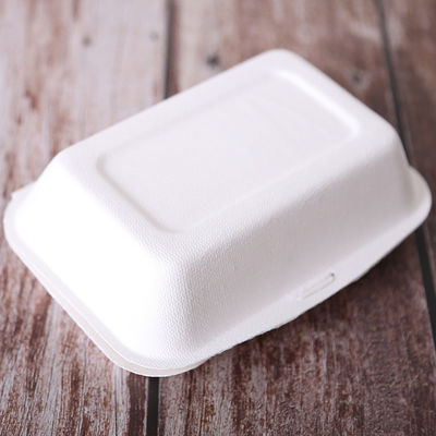 600ml de meeneem Witte Clamshell-Doos Sugar Cane Fiber van het Lunchvoedsel